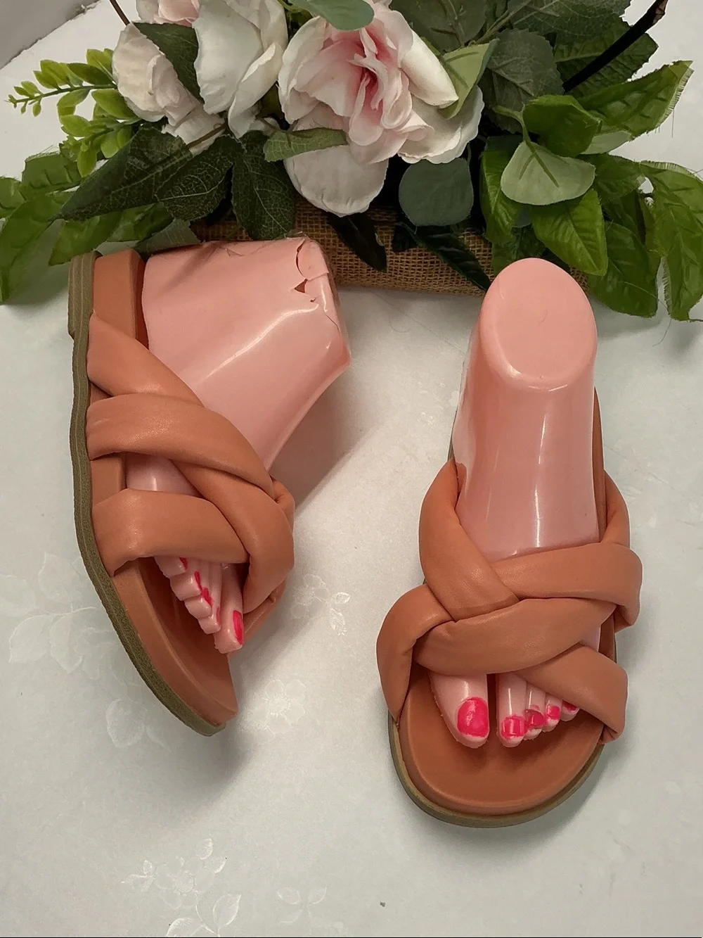 Women’s Braided Slide Sandals - Tan